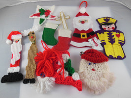 Lot of 13 Handmade Felt and Yarn Christmas Ornaments 2" to 7" Assortment - $7.61