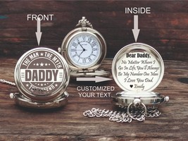 Engraved Brass Pocket Watch - Personalized Gift For Daddy - Father&#39;s Day... - $22.97+