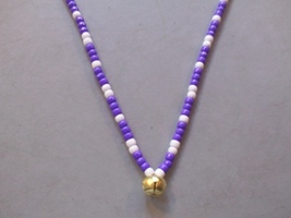 COTTON CANDY ~ HORSE RHYTHM BEADS ~ Purple, White ~ Size 54 inches - $17.00