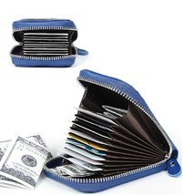 Men&#39;s Wallet Genuine Leather Credit Card Holder RFID Blocking Zipper Thi... - $10.30