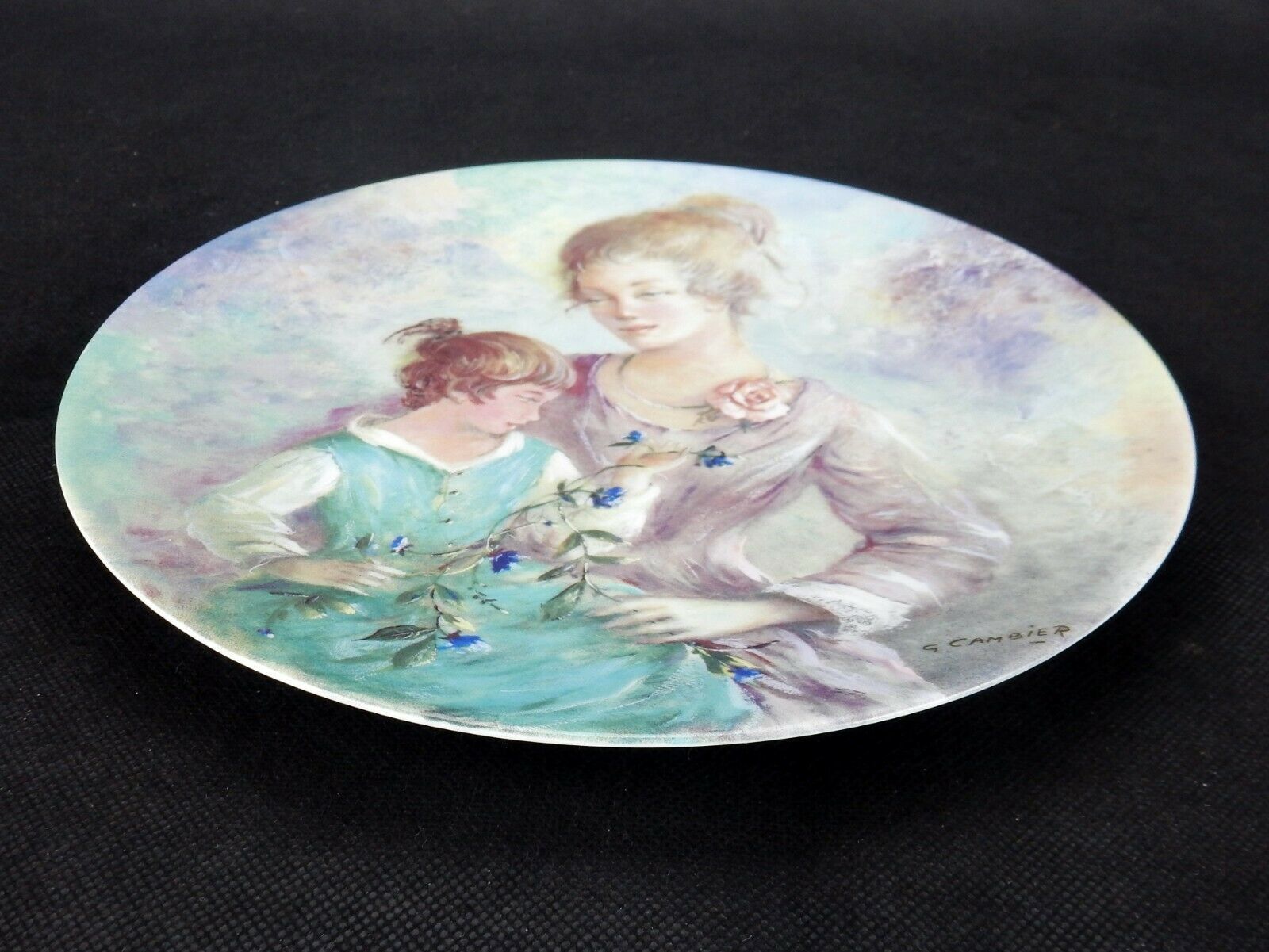 Guy Cambier Plate Marie Et Jacqueline La Fete Des Meres French Limoges As430 Collector Plates 