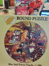 BITS &amp; PIECES  500 Piece Puzzle ~ FAMILY HOUR ~ Cats ~ ROUND ~ #01-5354 ... - $23.38