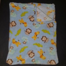 Baby Starters Blue Baby Blanket Fleece Lovey Lion Giraffe Alligator Monkey 30x40 - $25.21