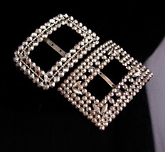 Antique French Cut Steel Buckles - Large silver victorian buckle  Marcas... - $225.00