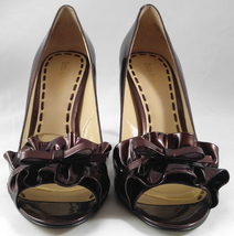 Enzo Angiolini Eamielee Patent Leather Ruffle Stiletto Heels Pumps Coppe... - $35.95