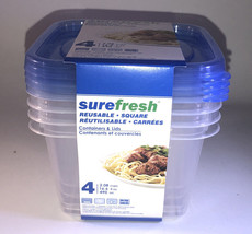 2ea 16 Cup/128 oz ea Sure Fresh Dry/Cold/Freezer Food Storage Containers W  Lids