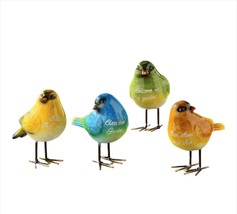 Standing Bird Figurines Set of 4 With Sentiment 5.2" High Home Garden Birds 