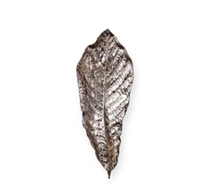 Leaf Shaped Wall Plaque or Table Display Aluminum 23.7" High Silver Nature image 1