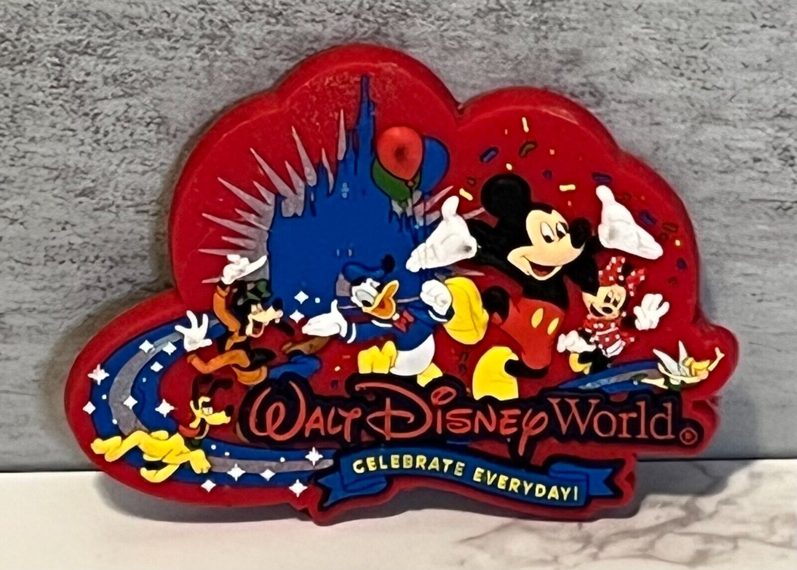Walt Disney World Celebrate Everyday 3D Plastic Magnet 3" x 2" - $7.46