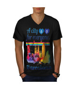 Gay Pride Love Barcelona Shirt Spain City Men V-Neck T-shirt - $12.99