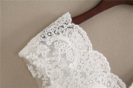White Cap Sleeve V Neckline Lace Tanks Boho Wedding Bridesmaid Tops Covers-plus  image 7