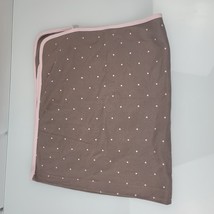 Carters Pink Brown Tiny Mini Polka Dot Circles Baby Girl Cotton Swaddle Blanket - $39.59