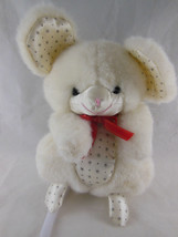 Vtg Korea Applause Wallace Berrie White Mouse W Satin Star Accent Plush 8" 1986 - $16.57