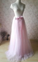 Floor Length Tulle Skirt, Womens Pink Long Tulle Skirt Outfit ,Custom Plus Size image 6