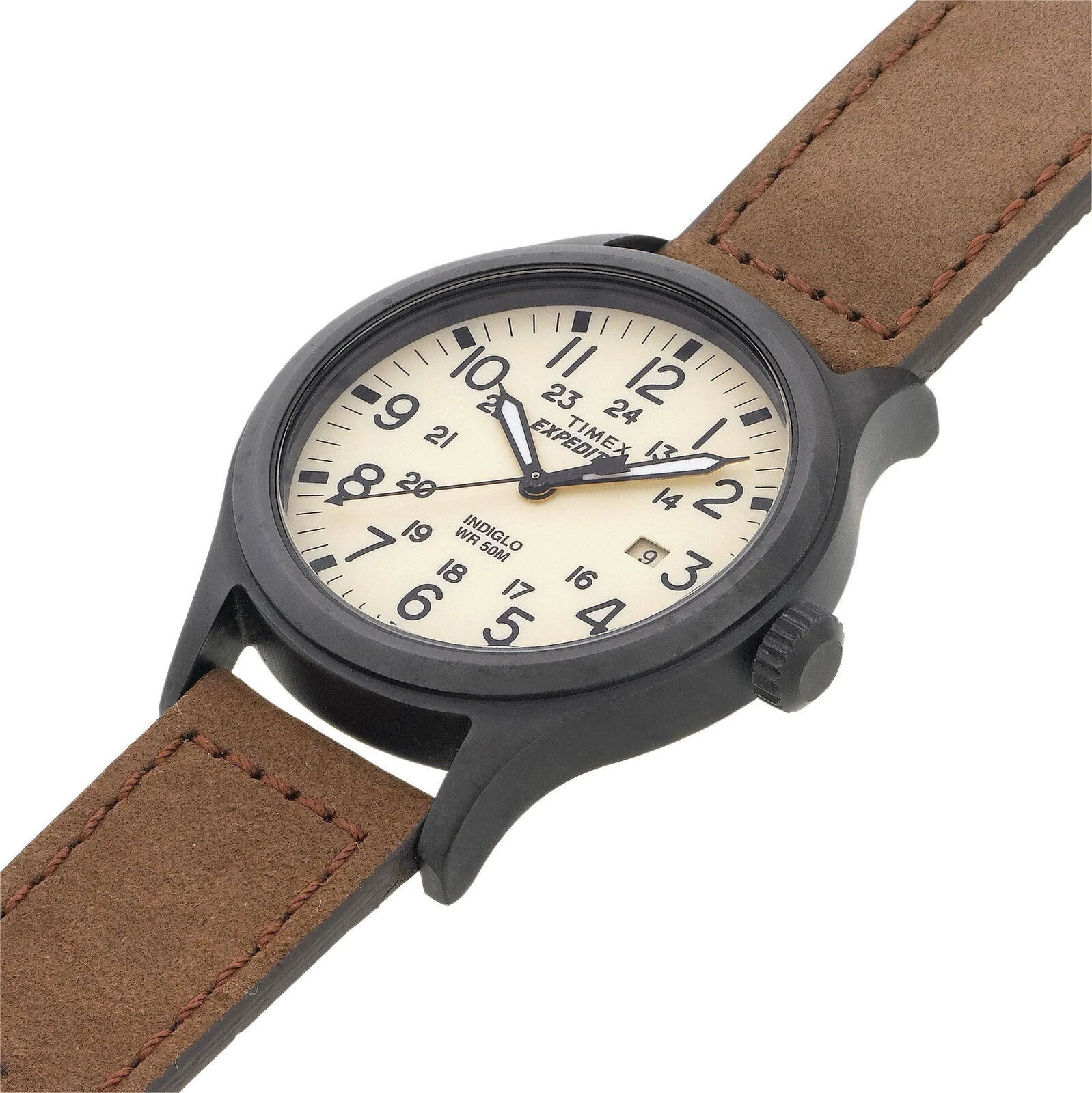 Timex T49963 Men's Expedition Scout Brown Leather Strap Watch ...