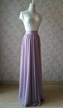 Lavender Maxi Chiffon Skirt Floor Length Wedding Chiffon Maxi Skirt Plus Size image 4