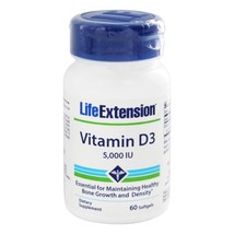 Life Extension Vitamin D3 5000 IU, 60 Softgels - $10.75