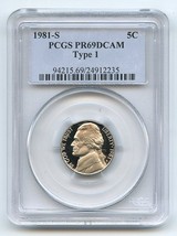 1981 S 5C Jefferson Nickel Proof PCGS PR69DCAM  20180155 - $15.88