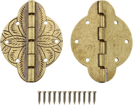 2PCS Antique Brass Small Hinges Furniture Cabinet Drawer Door Jewelry Bo... - $29.97