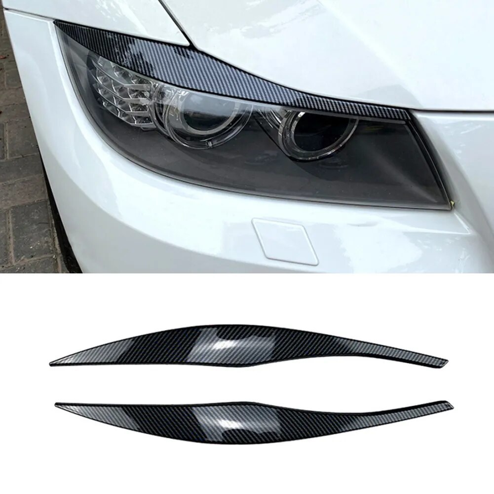 1 Pair Car Headlight Eyebrows Eyelid Trim For 3 Series E90 E91 Headlamp ...