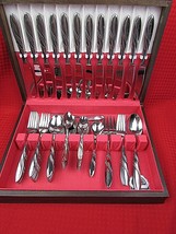 PFALTZGRAFF 18/8 stainless CROSSCREEK set for 12 with serve pieces & box 79 pcs. - $168.00