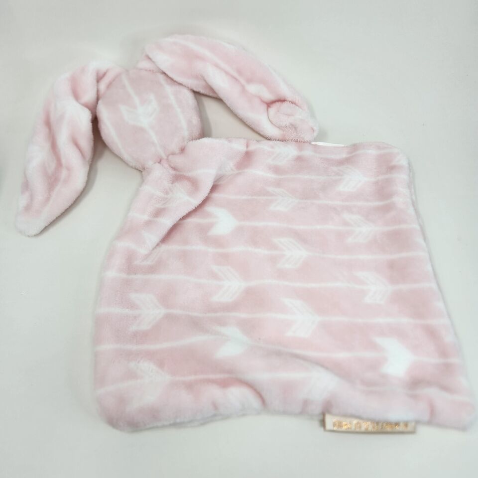 BLANKETS & BEYOND PINK BUNNY LONG EAR BABY SECURITY BLANKET STUFFED