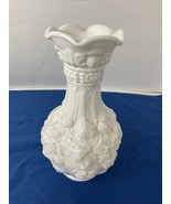 Vintage Imperial White Milk Glass Glass Vase Loganberry Grape Pattern 10... - $19.79