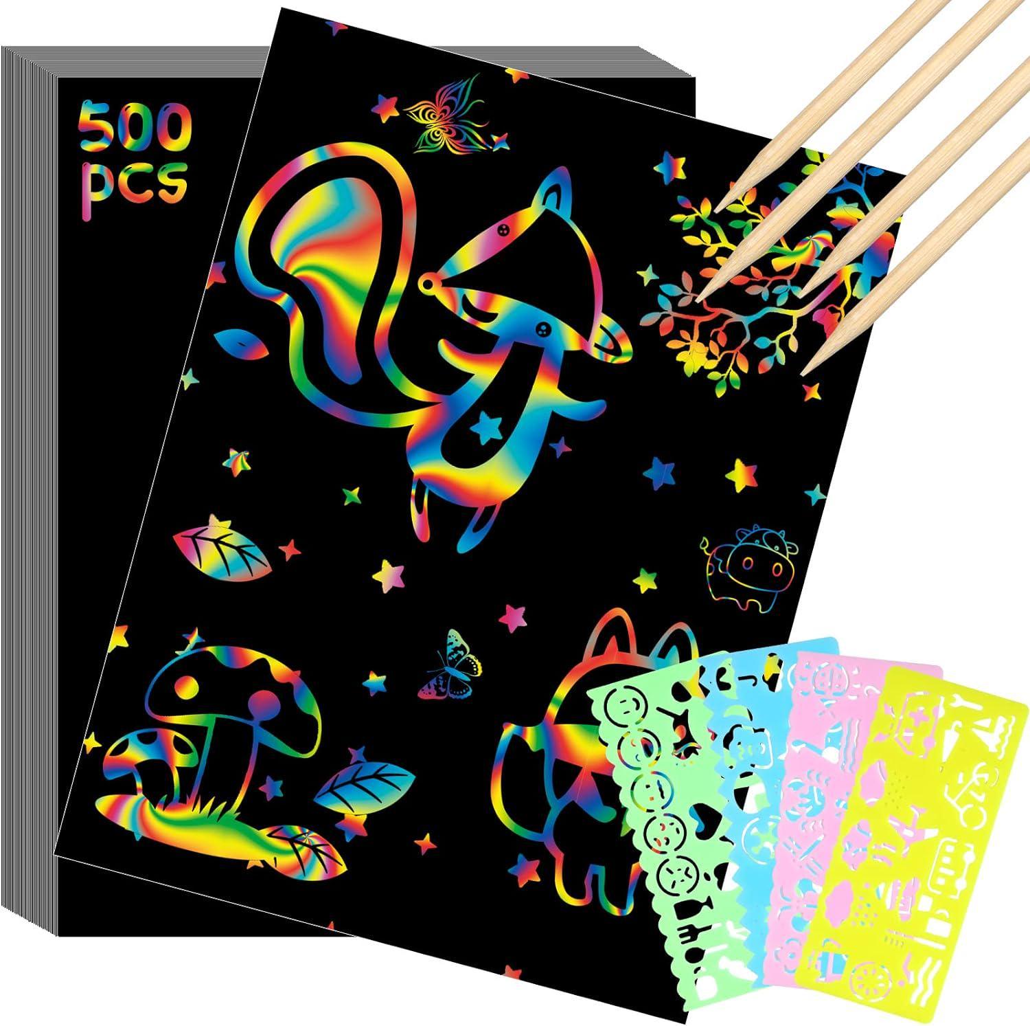 500 Pieces Scratch Paper Art Bulk Scratch and 50 similar items