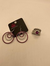 NWT Paparazzi Pink & Silver Tone Ring & Rhinestone Earrings  - $9.90