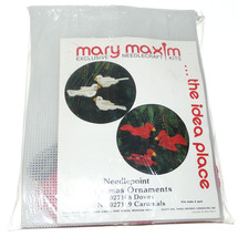 Mary Maxim Christmas Cardinals Needlepoint Ornament Kit 027169 Makes 6 NEW - $24.63