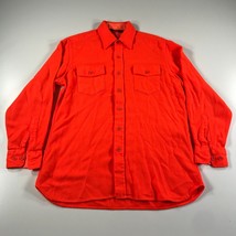 Vintage K-mart Shirt Mens L Blaze Orange Hunter Button Down Acrylic Long Sleeve - $28.04