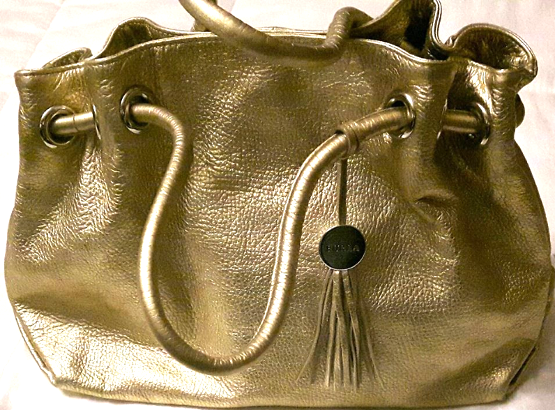 Giani Bernini Shiny Leather Red Purple Women's Medium Shoulder Bag  Handbag