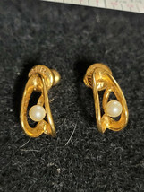 Ladies Pierced Earrings  &quot;Gold Tone&quot; &quot;Pearl&quot; Napier Metal Pretty Dressy - $19.99