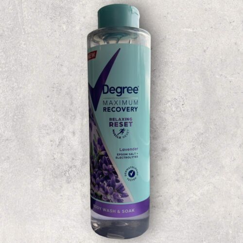 1 x Degree Maximum Recovery Body Wash & Soak LAVENDER Epsom Salt 22 Fl