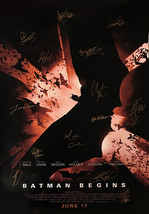 Batman Begins Signed Movie Poster - $180.00