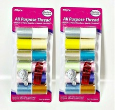 LOT OF 2 Allary Craft & Sew 12 Spools All Purpose Thread, Assorted Colors - $7.88