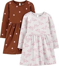 Simple Joys by Carter&#39;s MULTI Girls Toddler 2-Pack Long-Sleeve Dress Set... - $20.94
