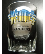 Wings Nantucket Shot Glass Double Size Heavy Base TV Series Logo on Clea... - $8.99
