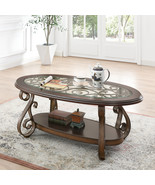 Coffee Table with Glass Table Top and Powder Coat Finish Metal Legs - $507.30