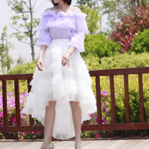 High-low Layered Tulle Skirt Outfit Plus Size Wedding Outfit Tiered Tulle Skirt image 12
