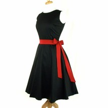 Cute Rockabilly 50s Retro Black Red Bow Swing Dress Vintage Pin Up Fashion - $78.41