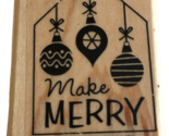 Stampin Up Rubber Stamp Make Merry Christmas Holiday Winter Gift Tag Car... - $3.99
