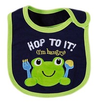 Waterproof Baby Burp Cloths Infant Dribbler Nest Solutions Bibs Frog Set of 3 image 2