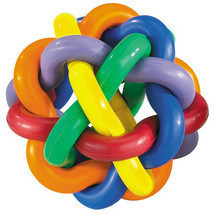 Hard Rubber Dog Toy Knobbly Colorful Wobbly Large 4 Inch Tough Toys for ... - $15.73