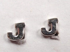 The Letter "J" Stud Earrings 925 Sterling Silver Corona Sun Jewelry j - $11.69