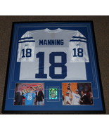 Peyton Manning Signed Framed 33x37 Jersey &amp; Photo Display EDGE Colts - $1,286.99