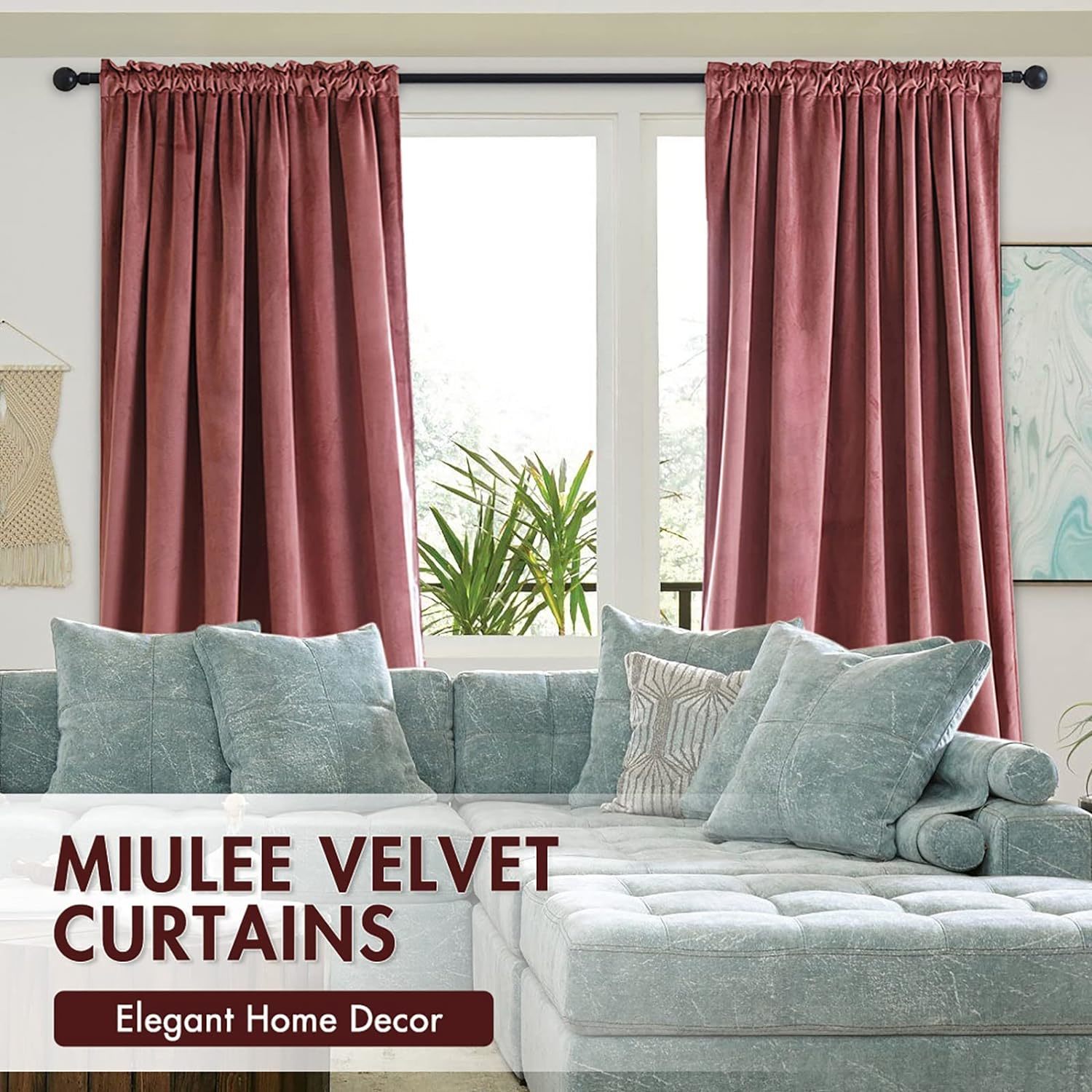 Miulee Dusty Rose Pink Velvet Curtains and 50 similar items