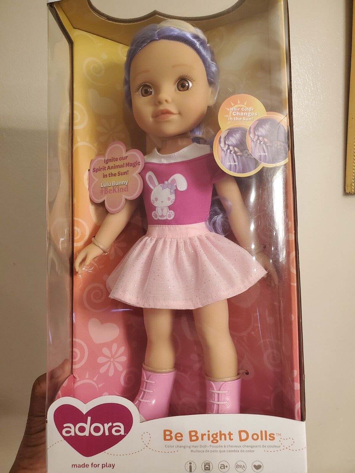 Adora Be Bright Doll Lulu Bunny, Hair Color Changes in The Sun, for