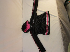 Pre Owned Nike Girl's Zippered Velvet Hoodie Embroidered Size 6X Black 60088 - $12.47
