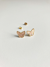 Pink Opal Butterfly Earrings - $45.00